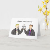 Gay Male Couple Happy Anniversary Grooms Karte (Gelbe Blume)