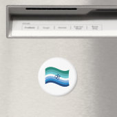 Gay Male Liebe Pride Azure Wavy Flag Magnet (In Situ (Geschirrspüler))