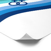 Gay Male Liebe Pride Azure Wavy Flag Poster (Ecke)
