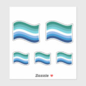 Gay Male Pride Azure Wavy Flag Aufkleber (Blatt)