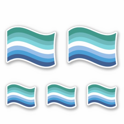 Gay Male Pride Azure Wavy Flag Aufkleber (Vorderseite)