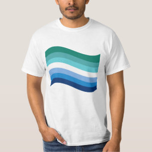 Gay Male Pride Azure Wavy Flag T-Shirt