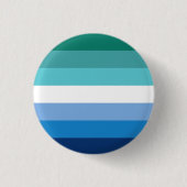 Gay Male Pride Flag (Azurblau) Button (Vorderseite)