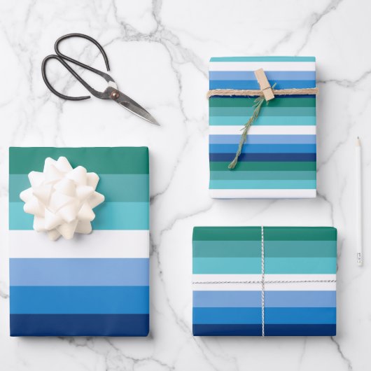 Gay Male Pride Flag (Azurblau) Geschenkpapier Set (Vorderseite)