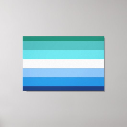 Gay Male Pride Flag (Azurblau) Leinwanddruck (Vorderseite)
