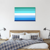 Gay Male Pride Flag (Azurblau) Leinwanddruck (Insitu (Schlafzimmer))
