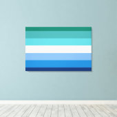 Gay Male Pride Flag (Azurblau) Leinwanddruck (Insitu (Holzboden))