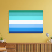 Gay Male Pride Flag (Azurblau) Leinwanddruck (Insitu (Wohnzimmer))