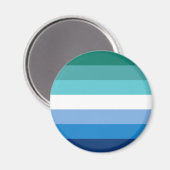 Gay Male Pride Flag (Azurblau) Magnet (Vorderseite/Rückseite)