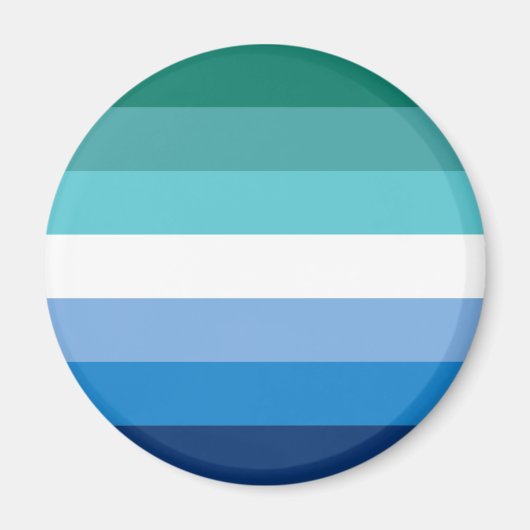 Gay Male Pride Flag (Azurblau) Magnet (Vorne)