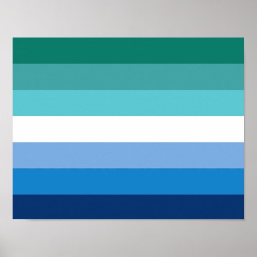 Gay Male Pride Flag (Azurblau) Poster (Vorne)