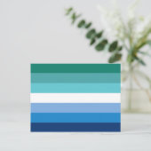 Gay Male Pride Flag (Azurblau) Postkarte (Stehend Vorderseite)