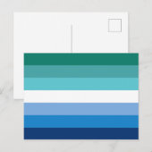 Gay Male Pride Flag (Azurblau) Postkarte (Vorne/Hinten)