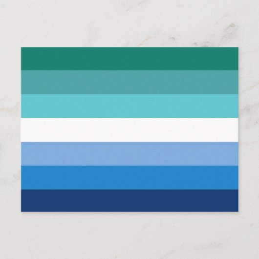 Gay Male Pride Flag (Azurblau) Postkarte (Vorderseite)