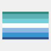Gay Male Pride Flag (Azurblau) Rechteckiger Aufkleber (Vorderseite)
