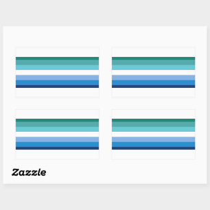 Gay-Male-Pride-Flag (Azurblau) Rechteckiger Aufkleber
