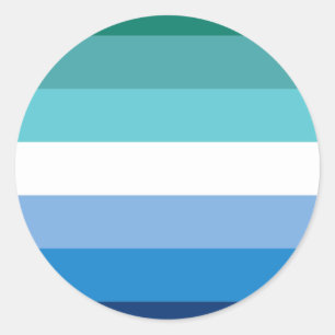 Gay Male Pride Flag (Azurblau) Runder Aufkleber