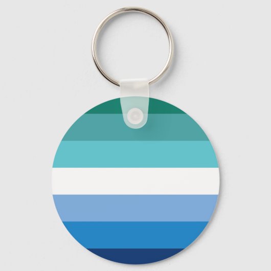 Gay Male Pride Flag (Azurblau) Schlüsselanhänger (Vorderseite)