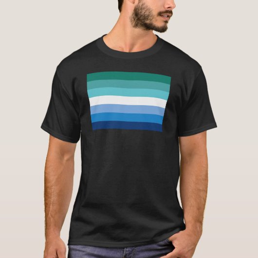 Gay-Male-Pride-Flag (Azurblau) T-Shirt (Vorderseite)