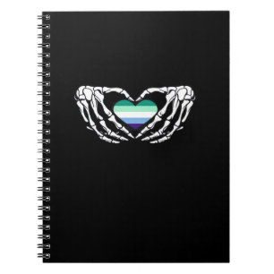 Gay Male Pride Skeleton Halloween Mlm Goth Heart C Notizblock