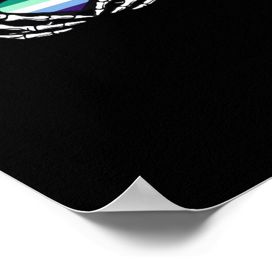 Gay Male Pride Skeleton Halloween Mlm Goth Heart C Poster (Ecke)