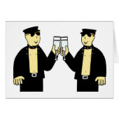 Gay Male Wedding Couple Glückwunsch, Cartoon. (Vorderseite (Horizontal))