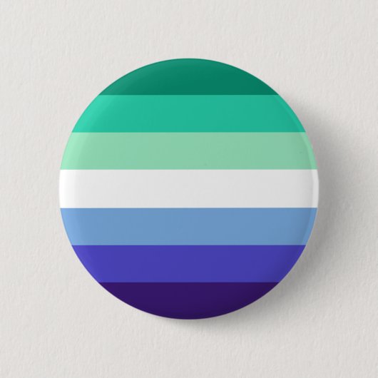 Gay Man Masc Masculine Green Blue Prilag Que Button (Vorderseite)