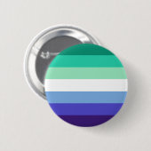 Gay Man Masc Masculine Green Blue Prilag Que Button (Vorne & Hinten)