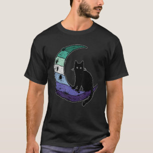 Gay Man Prilag Flag Cat Moon Niedlich LGBT Gay Men T-Shirt