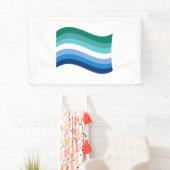 Gay-Männchen-Blaus-Wavy-Fahne Banner (Insitu)
