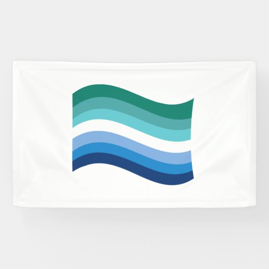 Gay-Männchen-Blaus-Wavy-Fahne Banner (Horizontal)