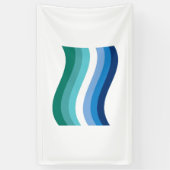 Gay-Männchen-Blaus-Wavy-Fahne Banner (Vertikal)