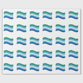 Gay-Männchen-Blaus-Wavy-Fahne Geschenkpapier (Flach)