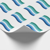 Gay-Männchen-Blaus-Wavy-Fahne Geschenkpapier (Ecke)