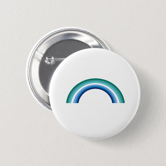 Gay-Männchen Rainbow-Azurblau Button (Vorne & Hinten)