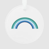 Gay-Männchen Rainbow-Azurblau Ornament (Rückseite)