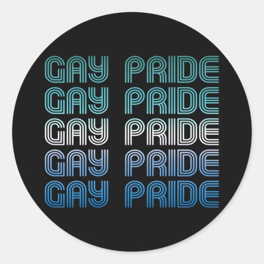 Gay-Männchen-Retro-Stolz Runder Aufkleber (Vorderseite)