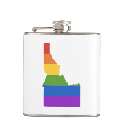 Gay Map of USA| Staat von Idaho Flachmann (Vorderseite)