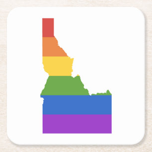 Gay Map of USA  Staat von Idaho Rechteckiger Pappuntersetzer