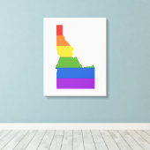 Gay Map USA | Staat Idaho Leinwanddruck (Insitu (Holzboden))