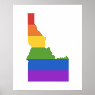 Gay Map USA Staat Idaho Poster
