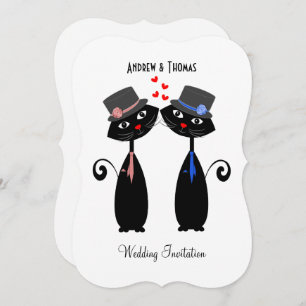 Gay Marriage Cool Cat Grooms Hochzeitseinladung Einladung