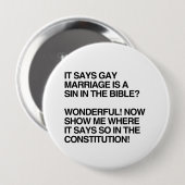 GAY MARRIAGE IST EINE SEITE IN DER BIBLE BUTTON (Vorne & Hinten)