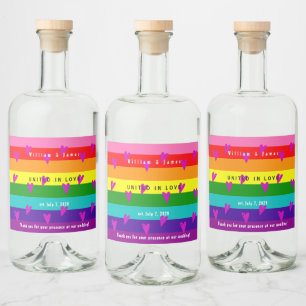 Gay Marriage LGBTQ Hochzeit Danke Alkoholflaschenetikett