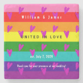 Gay Marriage LGBTQ Hochzeit Danke Steinuntersetzer (Vorderseite)