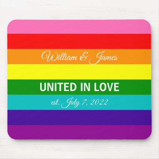Gay Marriage Rainbow Flag LGBT Benutzerdefinierter Mousepad (Vorne)