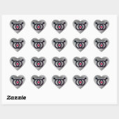 Gay Marriage Silver Heart Sticker (Blatt)