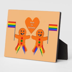 Gay Men Christmas Gingerbread Fotoplatte