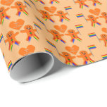 Gay Men Christmas Gingerbread Geschenkpapier<br><div class="desc">Dieses phantastische Verpackungspapier zeigt ein digitales Kunstbild eines niedlichen Lebkuchenpaares Gay Male. Die Lebkuchenmänner haben regenbogenfarbene Ringe an ihren Beinen, die den Farben der Stolzflagge entsprechen. Sie haben grüne und rote Tasten und winken jeweils eine regenbogenfarbene Flagge. Beide haben ein großes Lächeln. Über dem Paar liegt ein Lebkuchenherz, das ihre...</div>
