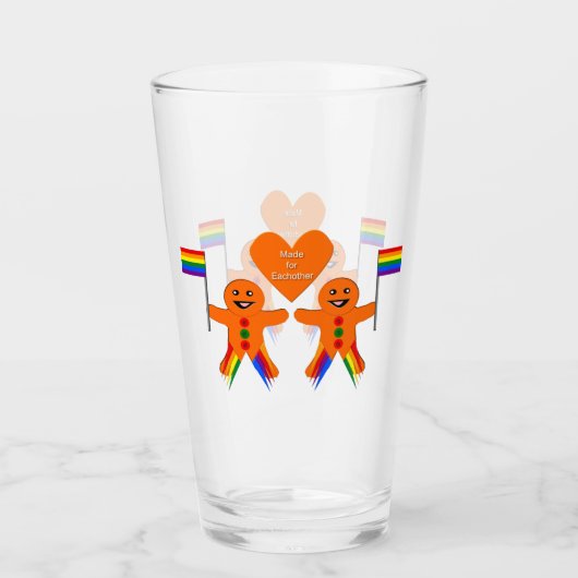 Gay Men Christmas Gingerbread Glas (Vorderseite)